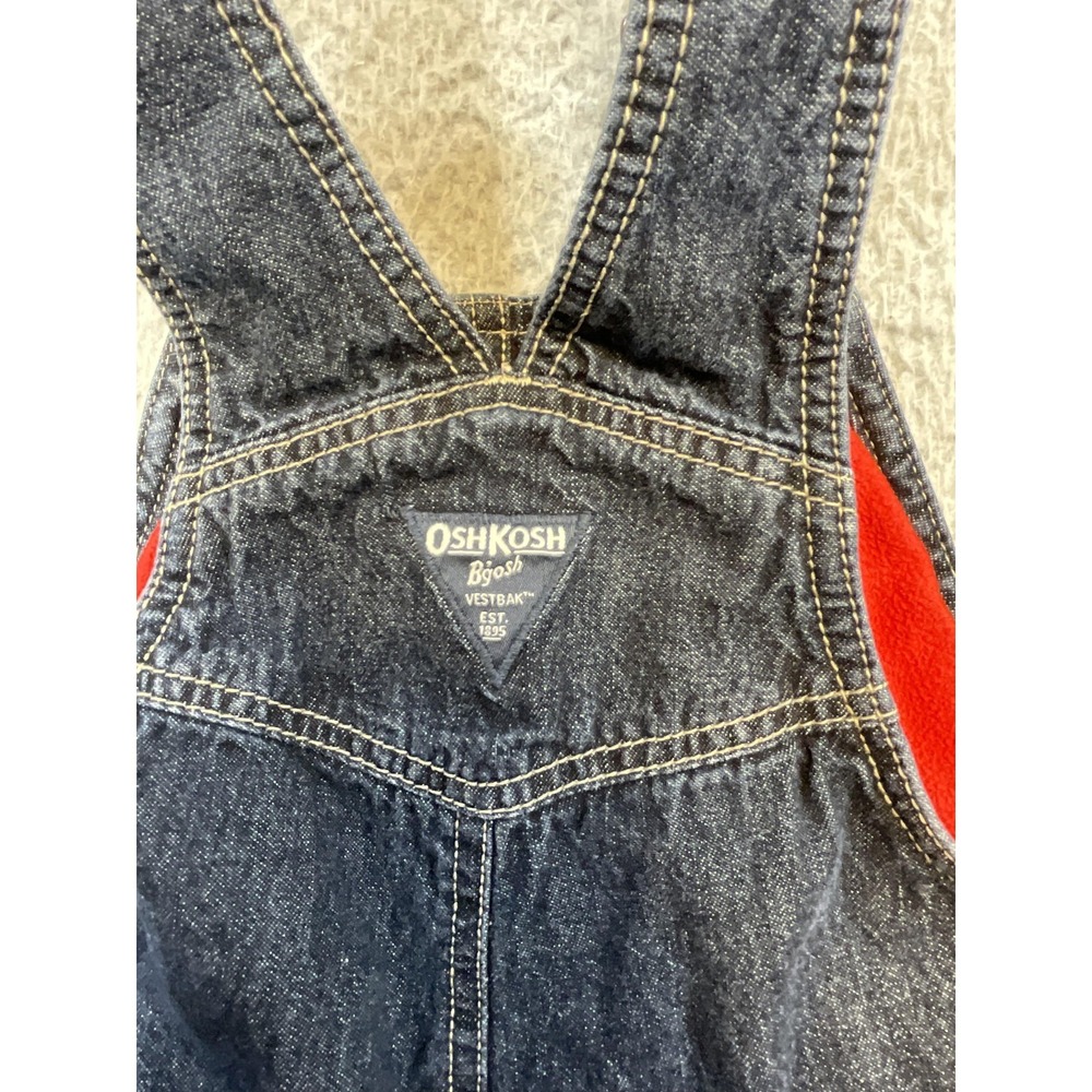 OshKosh B'gosh Overalls Boys 4T Blue Denim Fleece Lined Bib Pants Winter Snow - Picture 5 of 7